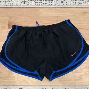 Nike Black Athletic Shorts with Blue Trim